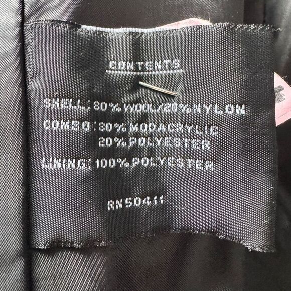 VTG Y2K Cozy Wool Faux Fur Trim Coat Size M - Picture 7 of 7